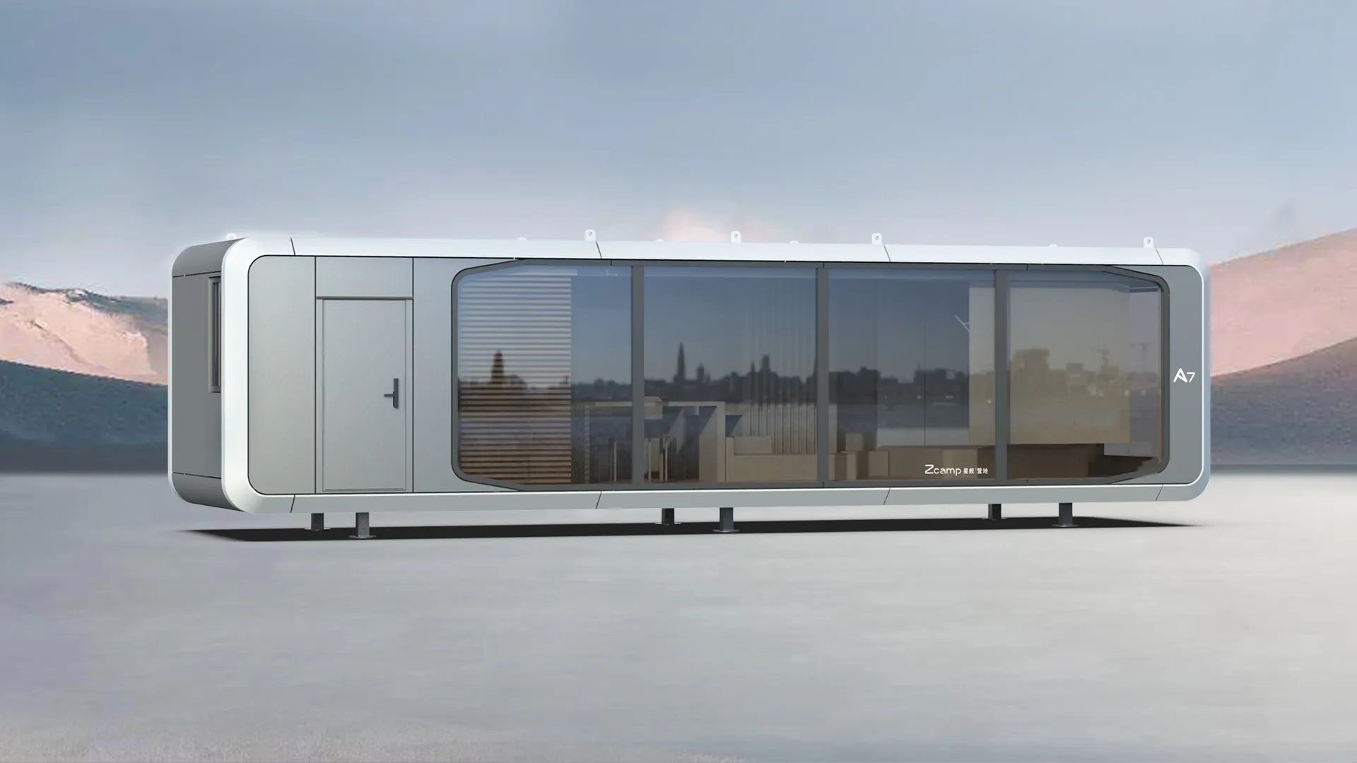 Vista exterior del modelo A7 Atelier con ventanales monumentales